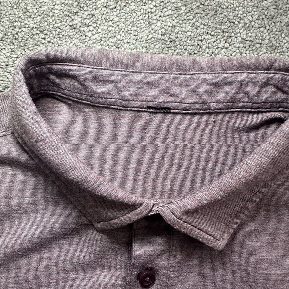 Lululemon Evolution Polo Mens Medium Agile Stripe Heathered Arctic Plum Obsidian - Picture 3 of 10